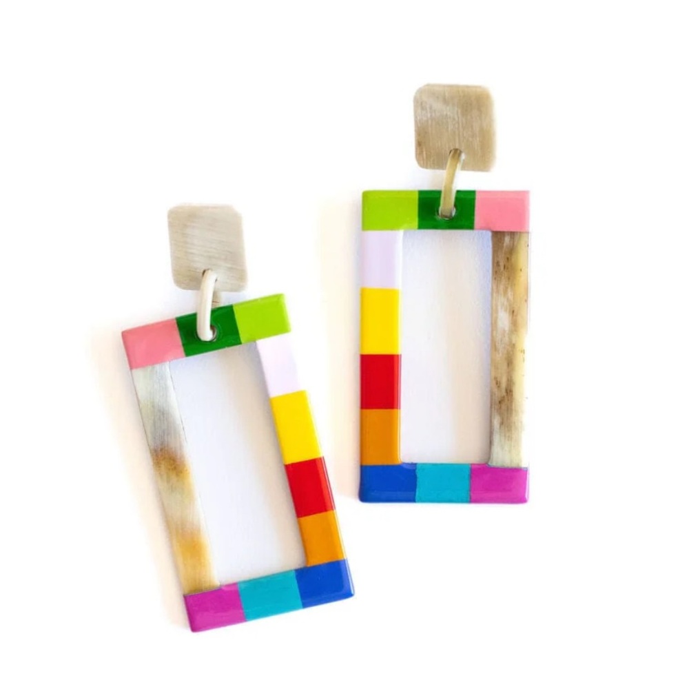 Rainbow Colorblock earrings